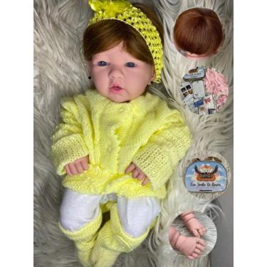 Imagem de Bebê Reborn Amarela Barata 100% Silicone (pode Dar Banho )24 Itens Enx