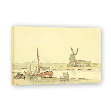 Imagem de A Boat On The Canal Diego Rivera Murals – Arte do Realismo Socialista Mexicano, Muralista do Século 929, Coleção Clássica do Museu de Nova York para Decoração de Casa 30 x 45 cm