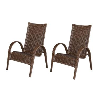 Imagem de Kit 2 Cadeiras Paris Area Externa, Jardim Junco Envelhecido