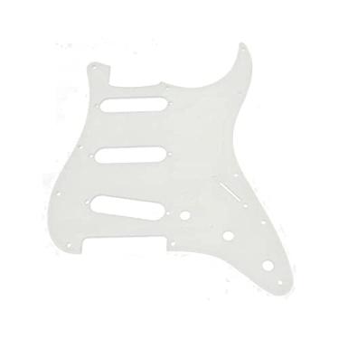Imagem de KAISH 11 furos ST/Strat Style Pickguard SSS Pick Guard para Stratocaster/Strat feito nos EUA/México transparente/transparente 1 camada