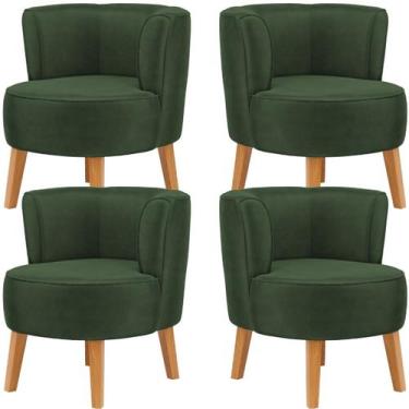 Imagem de Conjunto 4 Cadeiras Estofadas para Sala de Espera Confortavel Tecido V