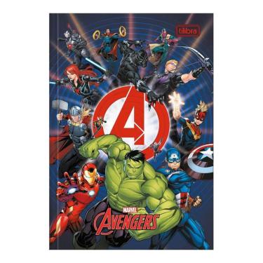 Imagem de Caderno Brochura Capa Dura 1/4 Pequeno Avengers Vingadores 80 Folhas Tilibra Estampa 1