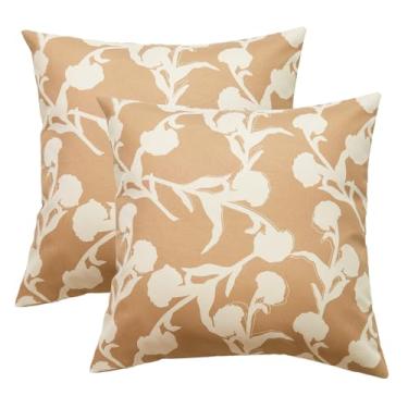 Imagem de Mantle & Mason Almofadas florais para ambientes externos impermeáveis para móveis de pátio 45,7 x 45,7 cm, conjunto de 2 fronhas decorativas para sofá, varanda, cadeira, banco, reversível, chinoiserie