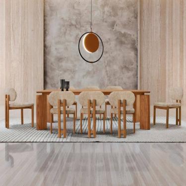 Imagem de Conjunto para Sala de Jantar com 8 Cadeiras Tokyo Milano / Imbuia Natural
