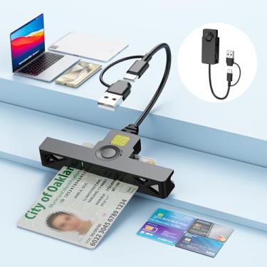 Imagem de Leitor de cartão inteligente USB A+Tipo-C CAC, cartão de crédito de acesso comum DOD Military Type-C/ID/IC Bank/Saúde/Government ID/PIV CAC Chip Card com Windows, Mac OS para Android, MacBook Pro-Mini