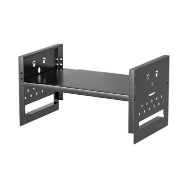 Imagem de Ipotive Prateleira de armazenamento superior ajustável para geladeira ou lavadora, bancada de secadora, prateleiras de armazenamento expansíveis para cozinha, lavanderia e dormitório (cinza)