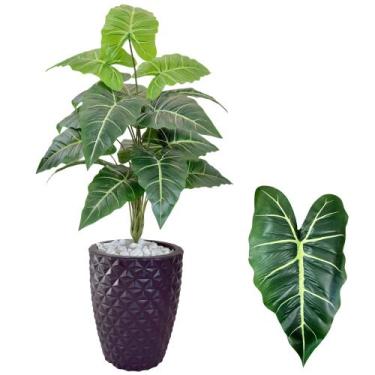 Imagem de Planta Artificial Jiboia Com Vaso Completo Pedra Decoração - Flor Imp