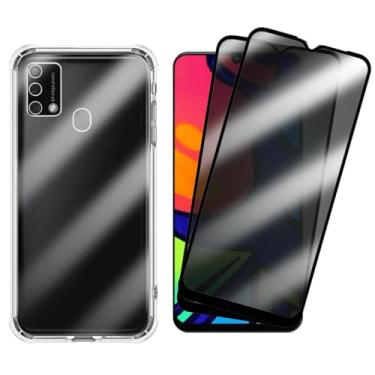 Imagem de Kit 2 Películas Anti-Espião Privacidade + Capa Antichoque Transparente com Bordas Reforçadas para Samsung Galaxy M21S, Proteção Total
