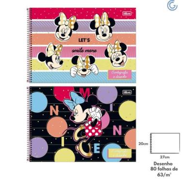 Imagem de Caderno de Cartografia e Desenho Espiral Capa Dura Minnie 80 Folhas Ti