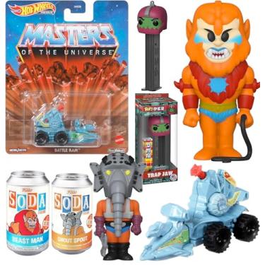 Imagem de Boneco Pop! de Supervillains Evil Trap Jaw Figure Mestres of The Universe com SODA do Homem-Fera + Bico de Focinho Motu + Carneiro de Batalha 4 itens