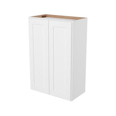 Imagem de Cros Easy-DIY 61 cm L x 30 cm P x 91 cm A em coqueteleira branco pronto para montar armário de cozinha de parede 2 portas - 2 prateleiras