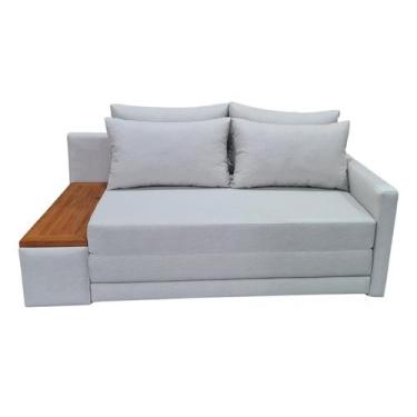 Imagem de Sofá Cama Casal com Tampo Lateral Esquerdo Tecido Impermeável Acquablo