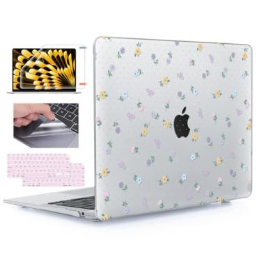 Imagem de YSCLBAHUK Capa compatível com MacBook Air de 13 polegadas 2021 2020-2018 M1 A2337 A2179 A1932 Retina, protetor de tela rígida e adesivo para trackpad e capa de teclado para Mac M1 de 13,3 polegadas