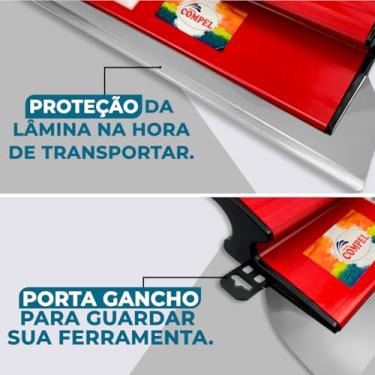 Imagem de Desempenadeira Massa Corrida Pintor Berox Aço Inox Lisa 40cm Compel Flexível Profissional