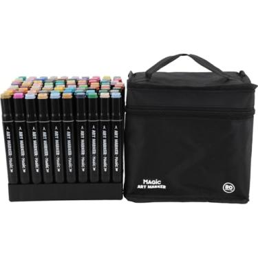 Imagem de Caneta Marcador Para Colorir, Magic Kids, Art Marker, 80 Cores, Ponta Dupla, Com Bolsa