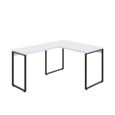 Imagem de Mesa Em L Kuadra Office 120x150x75cm Branco Chess - Branco Chess -