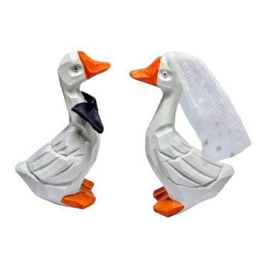 Imagem de UGPLM Topo de Bolo de Casamento, Figura de Casal de Patos para Chá de Panela Do Dia Dos Namorados