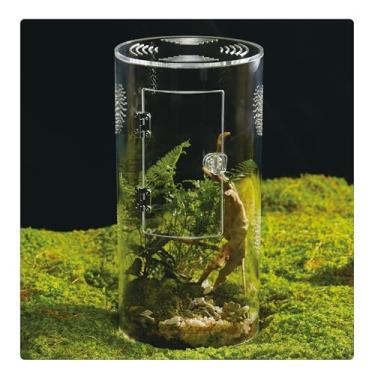 Imagem de Terrário de acrílico para répteis e aranhas – caixa à prova de vazamento pequeno/médio/grande (horizontal/vertical) | Ideal para tarântulas, aranhas saltadoras, sapos e lagartixas (grande redondo)