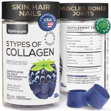 Imagem de Peptídeo de colágeno Gummies Wellneum para mulheres e homens 3000mg