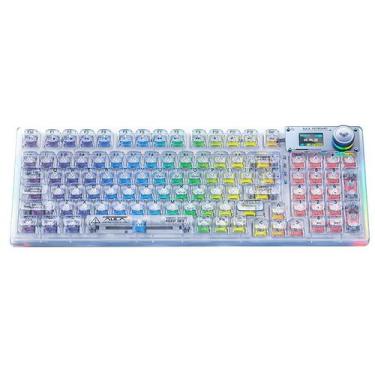 Imagem de Teclado mecânico sem fio AULA F98 Pro com teclas transparentes
