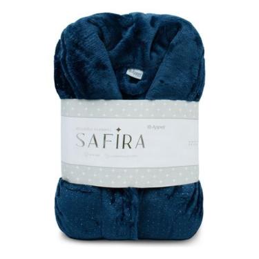 Imagem de Roupão Microfibra Flannel Safira Adulto - Appel, Petróleo, P
