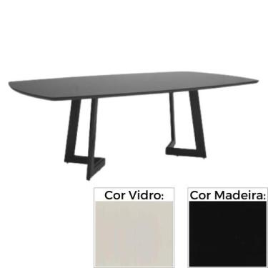 Imagem de Mesa de Jantar MH-5346 Herval Retangular 220 cm Madeira Laca Preta Vid