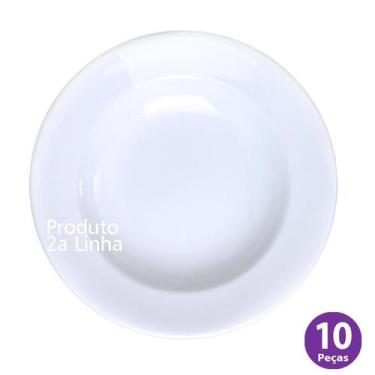 Imagem de 10 Pratos Fundos Sopa Versátil Porcelana Germer 2a Linha - Porcelanas 