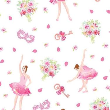Imagem de Papel de Parede Adesivo Infantil Bailarinas - 107 - Multimpressão