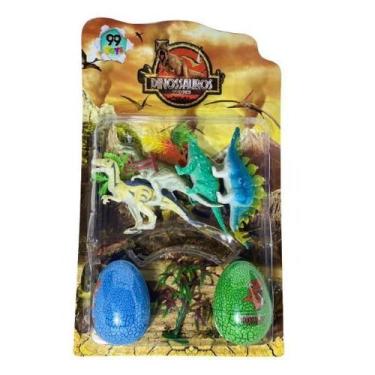 Imagem de Kit Parque Dos Dinossauros 4 Dino 2 Ovos Gigantes Coloridos -  toys