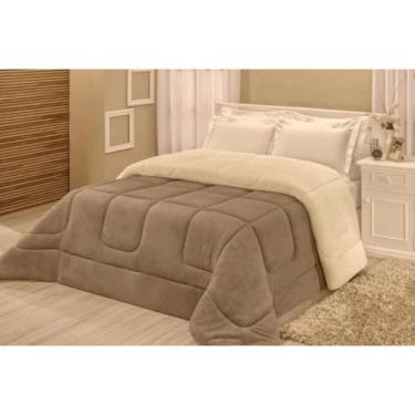 Imagem de Coberdrom Edredom Casal Queen Sherpa Pele de Carneiro Dupla Face Quentinho Macio e Aconchegante(Avela)