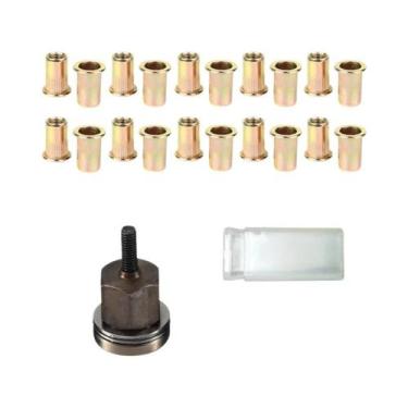 Imagem de Ferramenta De Rebitagem Manual M3 M4 M5 M6 M8 M10 Com 20 Porcas De Aço