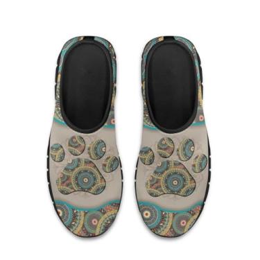 Imagem de xixirimido Tênis de caminhada asteca para mulheres, casual, sem cadarço, antiderrapante, moderno, respirável, tênis de trabalho, Pata de cachorro asteca, 35