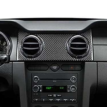Imagem de Acessórios interiores de carro de fibra de carbono Controle central para ventilação de ar condicionado Acabamento da tampa para Ford Mustang GT 2005 2006 2007 2008 2009 S197