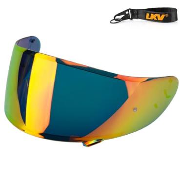 Imagem de LKV Substituição de viseira RF-1200 RF 1200 - CWR-1 Viseira de capacete de motocicleta proteção UV protetor facial compatível com RF-1200 CWR-1 X14 Z7 X-Spirit (Smoke Revo Red)