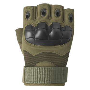 Imagem de Luva de Moto Meio Dedo – Proteção Anti-Impacto e Resistente para Bike, Ciclista, Motociclista, Motoqueiro e Motoboy com Fecho Ajustável - Tamanho Único (Verde)