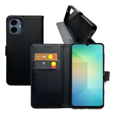Imagem de Capa Capinha Carteira +Pelicula de Vidro 3D Para Samsung Galaxy A06 - 