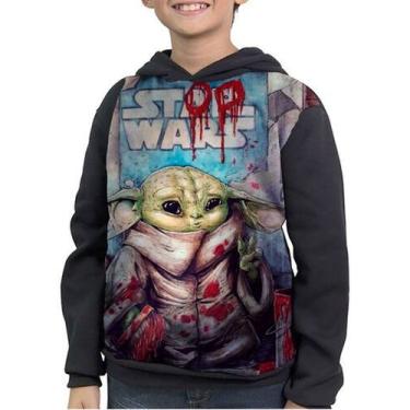Imagem de Casaco Moletom Infantil Star Wars Baby Yoda Bebe Yoda - smoke, Preto, 
