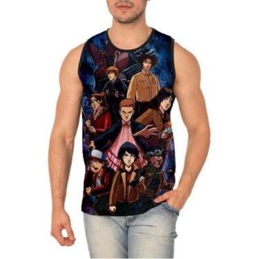 Imagem de Camiseta Regata Série Stranger Things Full Print Ref:84 - smoke, Preto