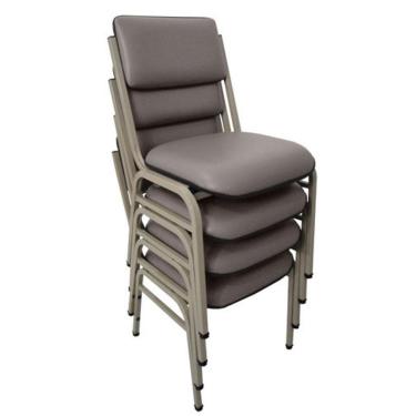 Imagem de Kit com 4 Cadeiras para Auditórios Linha Hotel Smart Cinza