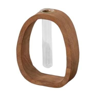 Imagem de Ioensy Vaso de Tubo de Ensaio Estilo Nórdico com Base de Madeira para Plantas, para Mesa Interna