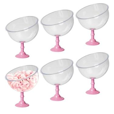 Imagem de 6 Baleiros 1,5l Taça Premium Bomboniere Acrílico Elegante (ROSA CLARO)