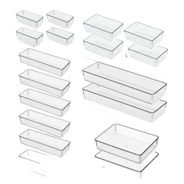 Imagem de Kit Organizador De AcríLico Multiuso EmpilháVel - Para Gavetas, Geladeira, Talheres E Maquiagem(Kit 18)