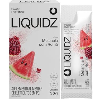 Imagem de LIQUIDZ® - Eletrólitos Zero Açúcares - Sabor Melancia com Romã - Kit 1 Caixa - 6 sachês