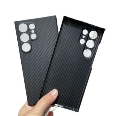 Imagem de Waillynice Capa de fibra de carbono original para Samsung Galaxy S24 Ultra Antiqueda de fibra de aramida design S24ultra capa (preto (orifício fino), para S24 Ultra)