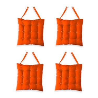 Imagem de 4 Assento Futon 40x40 Unidades Almofada Para Cadeira Banco Pallet(Laranja)