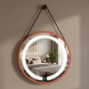 Imagem de Espelho Redondo Iluminado 50cm Touch 2 Leds com Alça Adnet Reduna