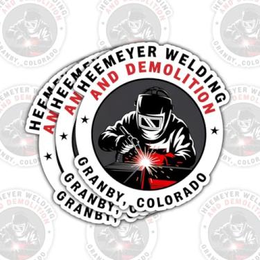 Imagem de 3 adesivos de soldagem e demolição, decalque de vinil trabalhador Granby Colorado, adesivo de design de crachá retrô ocupacional para laptop, caixa de ferramentas, garrafa de água, carro, capacete