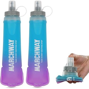 Imagem de MARCHWAY Frasco de hidratação macia com boca larga, garrafa de água dobrável de TPU de 300 ml/500 ml, à prova de vazamento, portátil flexível para corrida, caminhada, ciclismo, escalada, academia