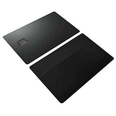 Imagem de Cartão de Visita de Metal Latão Preto Fosco Em Branco DIY Cartão de Crédito de Metal Com Slot para Chip e Tarja Magnética para Controle de Acesso Cartões-chave de Hotel 2 Peças