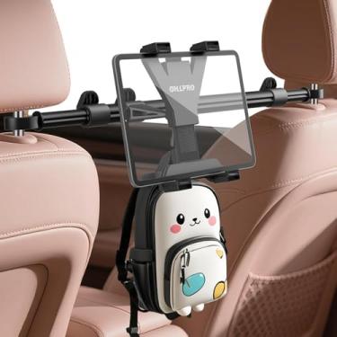 Imagem de OHLPRO Suporte de tablet para encosto de cabeça para carro - [Braço ajustável 38 cm - 70 cm] [Bloqueável] Suporte para iPad no banco traseiro do carro